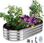 Planter Galvanized Metal Boxes Raised Garden Bed For Outdoor Vegetables Flowers