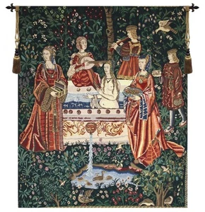 MEDIEVAL TAPESTRY WALL HANGING NOBLE LADY TAKING BATH 69"x51" - Picture 1 of 1