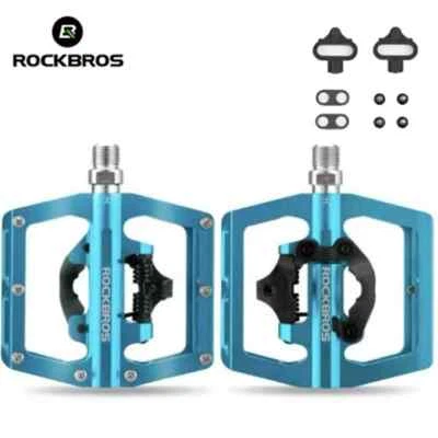 ROCKBROS Bike Cleats Pedals with SPD Sealed Clipless Flat Platform 9/16" Pedals - Image 1 of 4