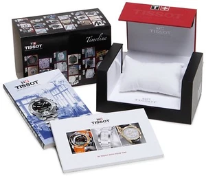 Neue leere Uhrenbox von TISSOT mit Papieren/Heften/Kissenkissen - Bild 1 von 2
