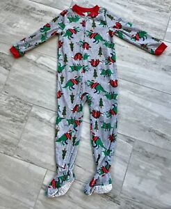 Carters Boys Size 6 Santa Dinosaur Christmas One Piece Footie Pajamas 