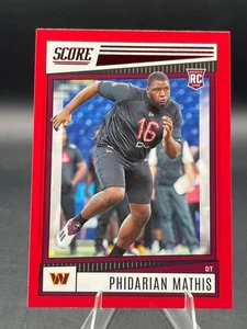 2022 Panini Score PHIDARIAN MATHIS (RC) Red Border ROOKIE Card #360 COMMANDERS - Imagen 1 de 5