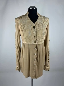 Elisa Cavaletti Beige Silk Cotton Blouse Size XS (0631) - Picture 1 of 10