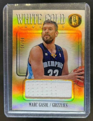 2013-14 Panini Gold Standard Marc Gasol White Threads Jersey #/99 Grizzlies - Image 1 of 2