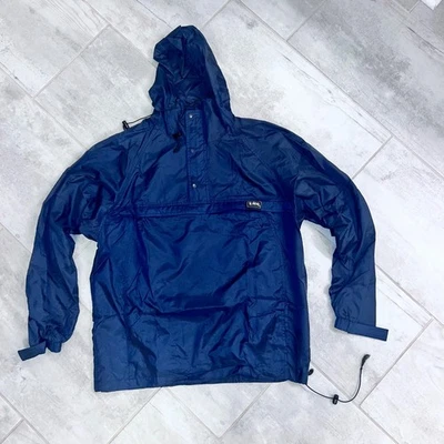 Totes Anorak Jacket Women's Pullover Hooded Raincoat Blue L Lightweight packable - Image 1 of 4