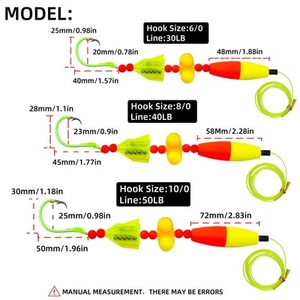 5Pcs Big Game Rig Rattler Santee Cooper Rig Circle Hook Tackle 30lb 40lb 50lb - Picture 1 of 27