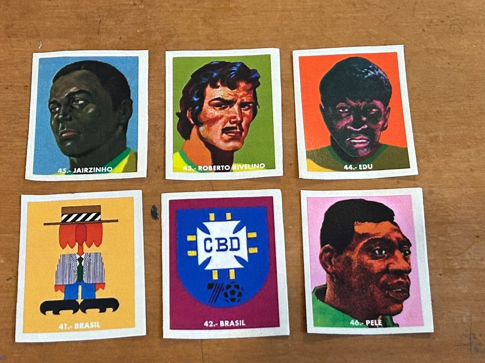 PELE ROBERTO RIVELINO JAIRZINHO EDU 1970 MEXICO CARDS FIFA World Cup Brazil - Image 1 of 3
