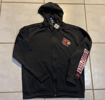 NWT ADIDAS  CLIMAWARM Louisville Cardinals Full Zip Hoodie Black  Men's XL - Image 1 of 4