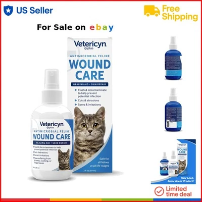 Cat Wound Care Spray Feline Healing Skin Repair Itch Relief for Cats 3 Ounce - Image 1 of 4