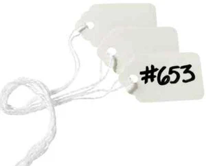 200 WHITE MARKING GARAGE SALE STORE TAGS 1-3/4 x 1-3/32 - Picture 1 of 1