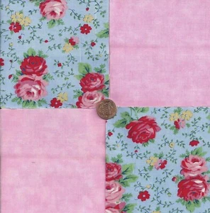 Edredón cuadrado de tela de novedad 100 % algodón rosas rosas grandes y rojas de 4 pulgadas talla 1 - Imagen 1 de 4