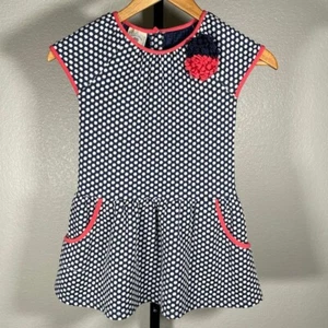 Marmellata Girls Dress Polka Dot Flower Accent Party Pockets Size 6X - Picture 1 of 4