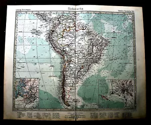 1889/94:Stieler's Hand Atlas=SUD AMERICA -.SUDAMERIKA - PANAMA CANALE.Cm48x40 - Bild 1 von 1