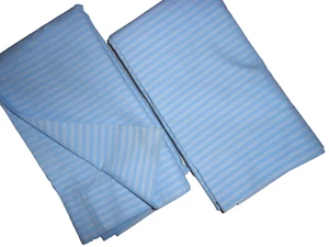 VINTAGE SPRINGS BLUE ON BLUE VERTICAL STRIPE (PAIR) KING PILLOWCASES 19 X 37 - Picture 1 of 5