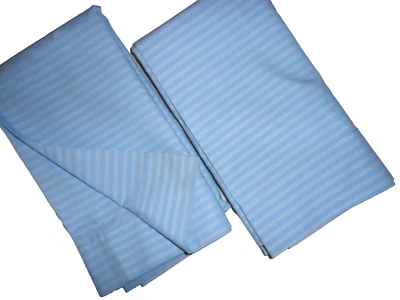 VINTAGE SPRINGS BLUE ON BLUE VERTICAL STRIPE (PAIR) KING PILLOWCASES 19 X 37 - Image 1 of 4