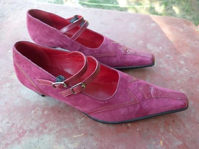 123 CHAUSSURES BOCAGE VIOLET PRUNE Taille 38 française En excellent état - Photo 1/4