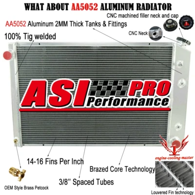 CC716 3 Row Aluminium Radiator For 1973-89 CHEVY C/K 10 20 30 GMC Suburban Jimmy Foto 1 de 4