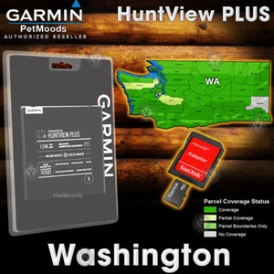 Garmin HuntView PLUS Map WASHINGTON - MicroSD Birdseye Satellite Imagery 24K - Picture 1 of 7