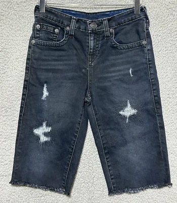 True Religion Shorts Blue Geno Cut Off Dark Denim Womens Size 18 Preppy Bermuda - Image 1 of 4