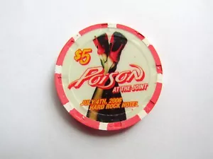 Vintage Hard Rock Hotel Poison at the Joint Las Vegas Nevada $5 Casino Chip - Picture 1 of 2