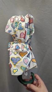 Vintage Y2K Dooney & Bourke Heart Scribble Logo Umbrella Rare!! Preppy Girly  - Picture 1 of 7