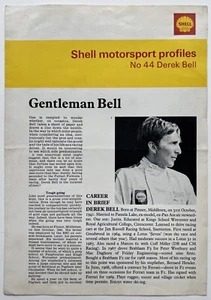 Shell Motorsport Profiles No. 44:  Derek Bell  "Gentleman Bell"   Ferrari  1969 - Picture 1 of 3