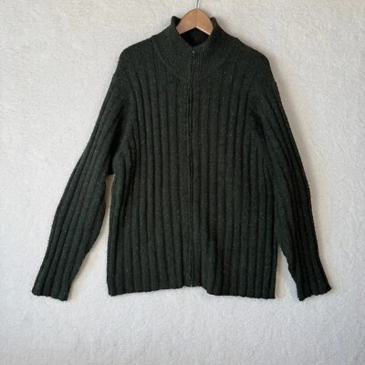 Cárdigan Fieldmaster Para Hombres Acanalado Tejido Mármol Lana Grueso Suéter Cremallera Pescador Foto 1 de 4