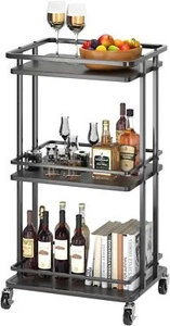 3-Tier Kitchen Cart Rolling Bar Island Storage W/ Wheel Utility Rack Home Room - Picture 1 of 6