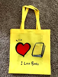 “I Love Books” Sturdy Recycled Plastic Barnes & Noble Tote Bag - Picture 1 of 3