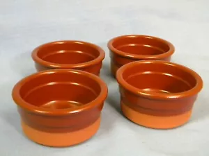 Juego de 4 hornos de cerámica marrón esmaltado Ramekin micro lavavajillas - Imagen 1 de 3