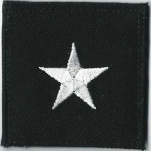 2" Black White O-7 BG Brigadier General Rank Fits For VELCRO® BRAND Loop Fastene - Picture 1 of 1