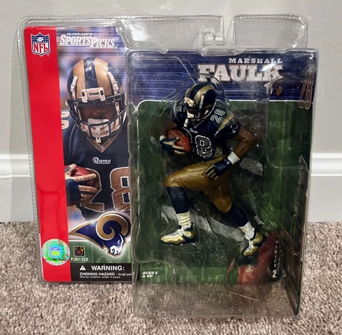 Marshall Faulk | NFL Rams | 2001 McFarlane’s Sports Picks Series #2 w/Field Base Cover