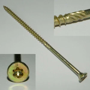 100 Stück Spanplattenschrauben 5x80  Stahl gelb verzinkt  Torx Teilgewinde - Bild 1 von 1