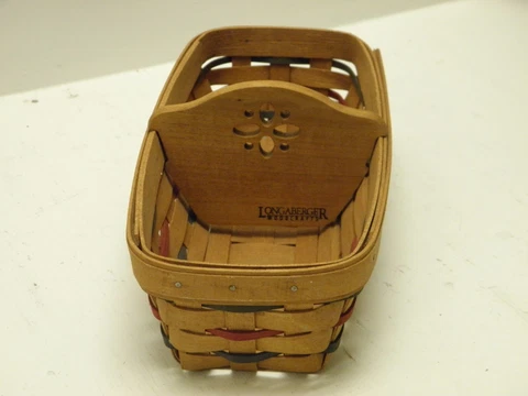 LONGABERGER WOODCRAFTS HANDWOVEN BREAD BASKET W/ REMOVABLE DIVIDER 11"L x 5" W Cover