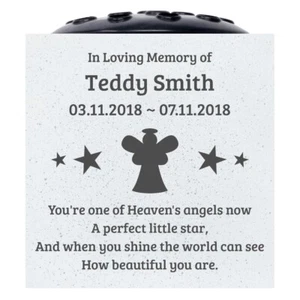 Personalised Engraved Baby Heavens Angel Grave Memorial Flower Pot Vase - Picture 1 of 1