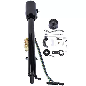 28" Universal Auto Steering Column Painted Stainless Shift Hot Rod GM w/ Key - Picture 1 of 14