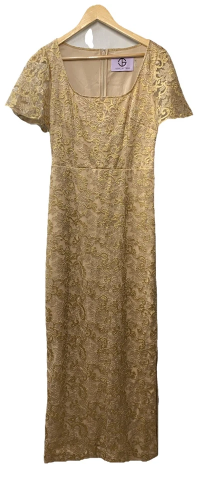 JS Collections Women's Brynlee Flutter Column Gown 8618642 Size 6 Flutter sleeve - Image 1 of 4