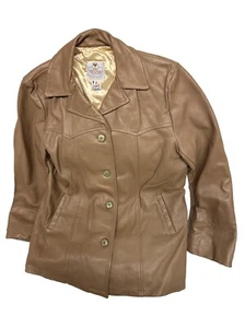 VINTAGE 80s Mid Western Genuine Deerskin Sport Togs Leather Jacket Size 40 / 16 - Picture 1 of 13