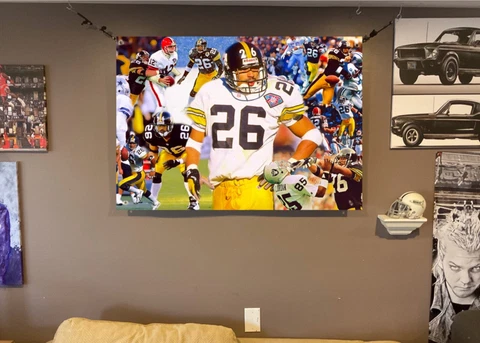 HUGE 44x31 ROD WOODSON vinyl POSTER Jack Lambert Pittsburgh Steelers print  art Cover