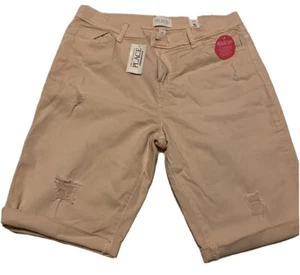Girls Size 16 Childrens place Roll Cuff Distressed Denim Skimmer Shorts Pink Nwt - Picture 1 of 3