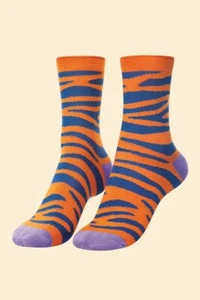 Powder Tiger Stripe Womens Ankle Socks (Tangerine) Gift Bag Included SS23 - Picture 1 of 2