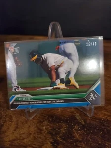 MLB Topps Now 2023 Esteury Ruiz Novato AZUL PARALELO 25/49 SSP Atletismo #528 RC - Imagen 1 de 2