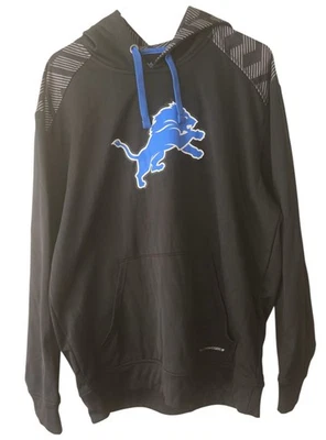 Sudadera con capucha grande para hombre Majestic Therma Base Detroit Lions negra fútbol americano Foto 1 de 4