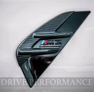 BMW M3 G80 G81 FRONT SIDE VENT FENDER WING GRILL TRIM GENUINE CARBON FIBRE 2020+ - Picture 1 of 7