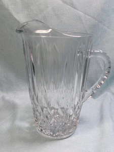 Punta de corona Anchor Hocking vintage 64 oz. Jarra de té de agua de vidrio de patrón transparente - Imagen 1 de 19