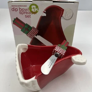 Schale Dip & Streuer Boston Warehouse Keramik Nikolausmütze 2er Set Vintage - Bild 1 von 9