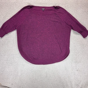 Express Damen Bluse Oberteil Lila Strick Baumwollmischung Rundsaum Pullover Größe L - Bild 1 von 8