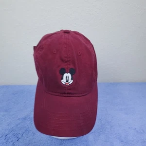 Mickey Mouse Disney Hat Adult Unisex  Baseball Cap Adjustable Strap burgundy - Picture 1 of 18