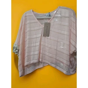 Camicia nuova con etichette Anthropologie Paper Crane Popover frange spiaggia surf boho media A127 - Foto 1 di 5