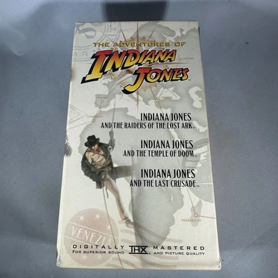 Indiana Jones Trilogy VHS Set Raiders Of The Lost Ark Temple Of Doom Paramount - Image 1 of 4